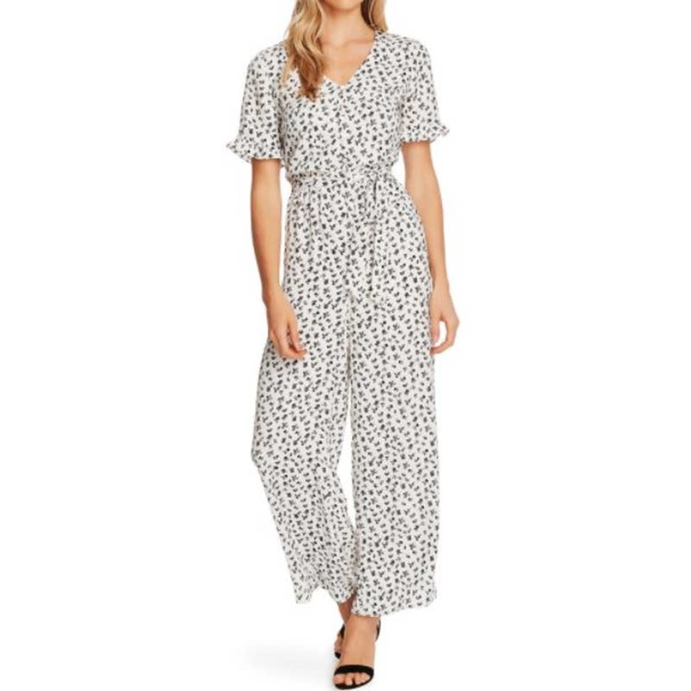 NWT CeCe Ditsy V-Neck Floral Belted Jumpsuit Size 4